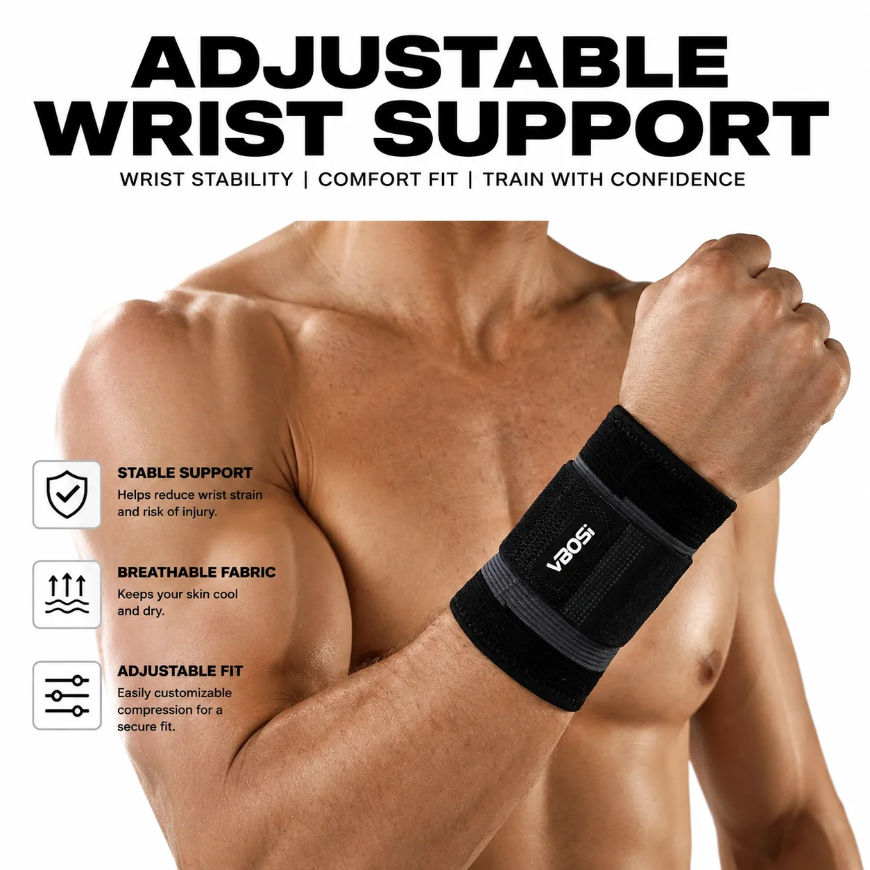 VBOSI 조절 가능한 손목 보호대 통기성 압박 손목  - Crossfit Workout Gear 리뷰 및 가격