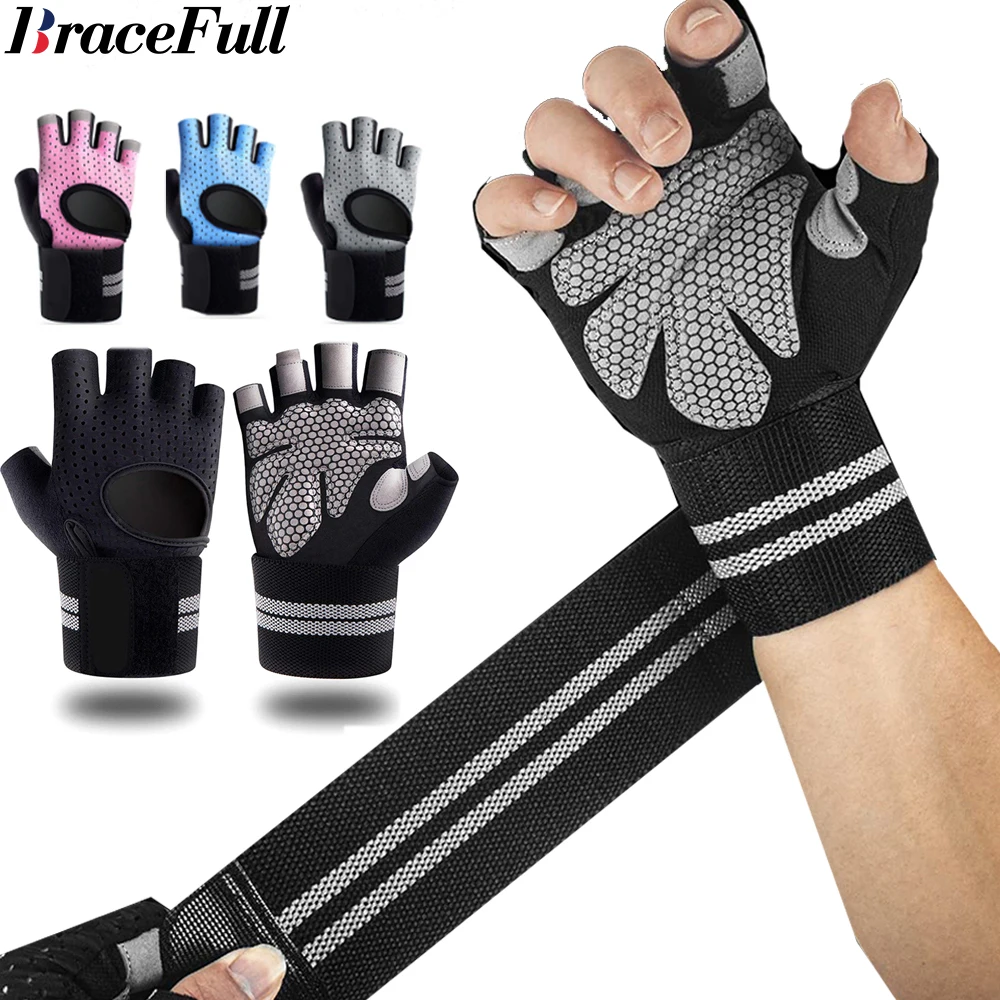 손목 랩 지지대 달린 하프 핑거 체육관 피트니스 장갑, - Crossfit Accessories 리뷰 및 가격